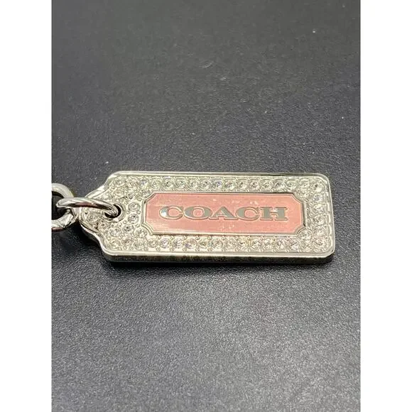 COACH LOZ Pave Lanyard Diamond Pink Enamel Keychain FOB 
Purse‎ Charm Tag New - Picture 3 of 8